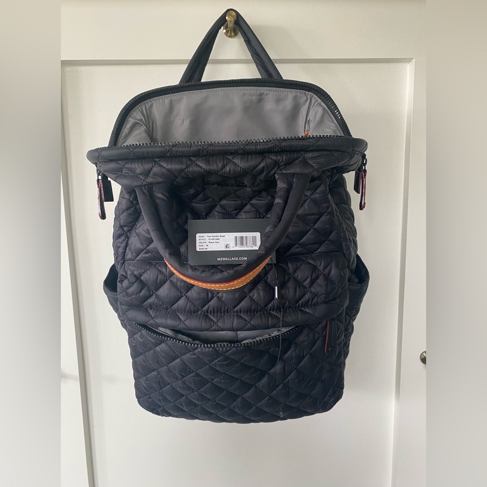 MZ Wallace Top Handle Backpack Bag Computer Case Oxford Black